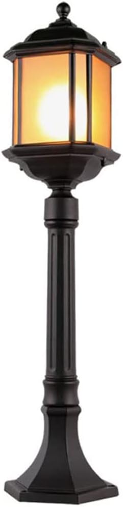 IP33 Outdoor Retro Pillar Light, Waterproof Garden Courtyard Lawn Lights, Antique Aluminum Lawn Floor Lamp Lantern, E27 Edison (Size: Height:80 cm)