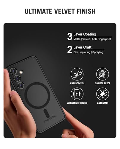 Image of DailyObjects Case for Samsung Galaxy S24 Plus, Drop Protection Polycarbonate Nimbus Matte Slim Shockproof Back Cover, Black