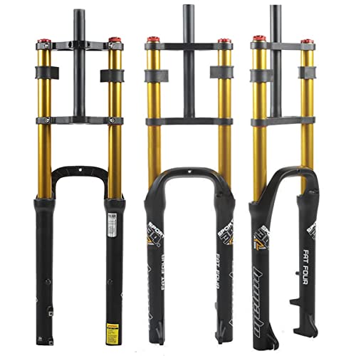 Gaozhe 26" Fat Forks Air Bike Downhill Mountain Bike Forks 4.0 Fat Bike Fork Mtb Electric Bicycle Suspension Forks 1-1/8 Steerer 140Mm Travel Qr E-Bike Front Fork For 4.0" Fat Tire Atb/Bmx 2850G #TOP6