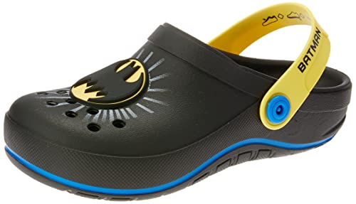 Sandália Babuch Liga da Justica Icon II, Grendene Kids, Meninos, Preto/Amarelo/Azul, 26/27