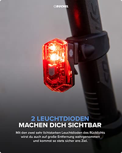 Büchel Fahrradlicht - Vail + Akku-Rücklicht I StVZO zugelassen I 80 Lux Fahrrad licht aufladbar...