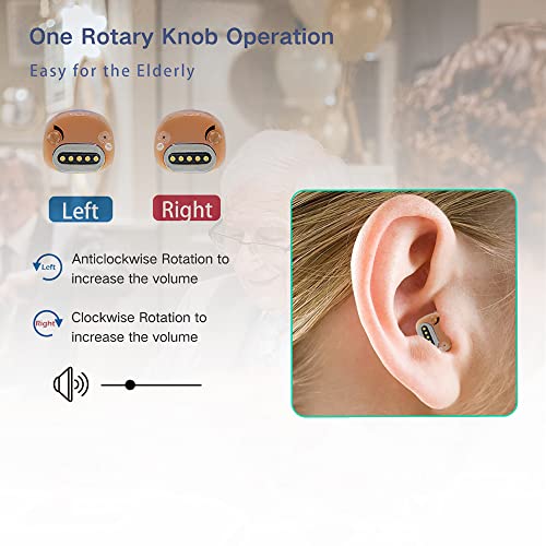 Mirasing Sa01 Rechargeable Hearing Aid,Hearing Amplifier,Voice Enhancer And Audio Sound Amplifier Device,Mini Invisible Ite Digital Hearing Devices For Seniors & Adults, Single (Red,Right) #TOP4