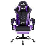 SUKIDA Gaming Chair, Ergonomic Computer Chairs with Footrest, Comfy Office Chair with Headrest, Massage Gaming Chair for Adult, Height Adjustable Pc Chair, 360° Swivel
