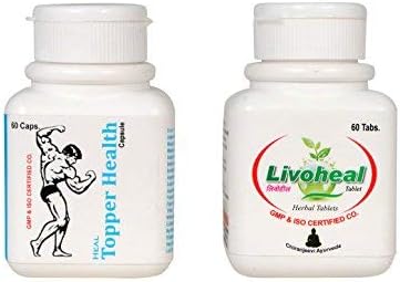 Chiranjeevi Ayurveda Topper Health Capsules With Livoheal Herbal 1000 Mg Weight Gainer Tablets