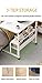 Adjustable Height Mobile Computer Desk for Small Space Rolling Writing with Wheels Corner Home Office Study Portable Bedrooms Work Size 31.5 Inch Storage Gaming Table, White D