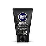 Nivea Men Deep Impact Intense Clean Face and Beard Wash - Black Carbon, 100 ml (3.3 oz)