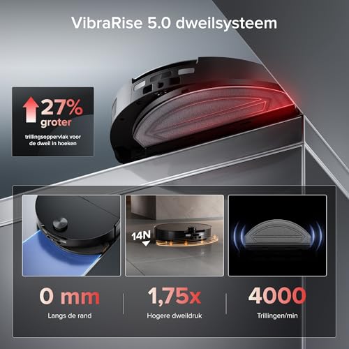 roborock Saros 20 Sonic Saugroboter mit Wischfunktion, VibraRise 5.0 Wischsystem, AdaptiLift Chassis 3.0, 36,000 Pa Saugkraft, ultraflach Design, FlexiArm Technologie, brandneues RockDock, Schwarz