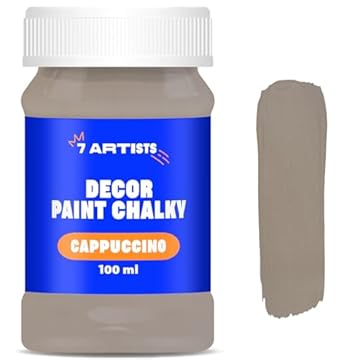 7 Artists Cappuccino Chalk Paint - 100 ml Chalky Paint for Wooden Furniture & Crafts