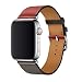 Produktbild XCool für Apple Watch Armband 38mm 40mm, Leder Grau Schwarz & Ziegelrot Armbänder für iwatch Series 5 Series 4 Series 3 Series 2 Series 1 Hermes