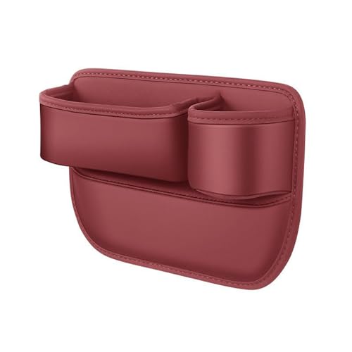 LYGBVCDS Car Seat Gap Organiser for ACURA TLX-L 2018, Microfiber Leather Seat Side Storage Box with Cup Holder and Charging Hole,Red Passenger