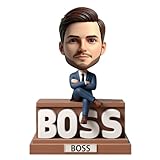 Suit Man Personalized Businessman Bobblehead Custom Young Male Boss Corporate Figurine Modern Business Male Professionals Office Gift Boss's Day for Manager, Friends