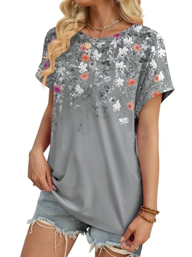 Image of WIHOLL Womens Tops Short Sleeve Shirts Summer Outfits 2026 Spring Dressy Casual Clothes Clothing