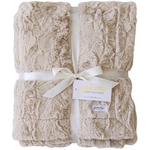 GRACED SOFT LUXURIES Plush Throw Blanket Fluffy Bed Couch Feather 50x60