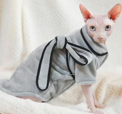 Pijama de gato sem pelos grosso quente outono e inverno roupas para gatos Sphynx, gato Devon Rex, Co