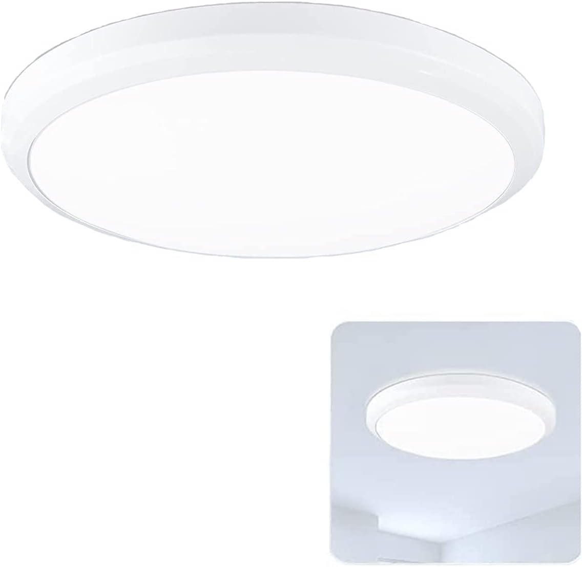 LED Ceiling Lights Daylight 5000K, Ceiling Light Fixture LED luminaires 11 Inch 24W 1700LM, 240W Equivalent, Indoor Flush Mount Ceiling Lamp for Living Room Bedroom Kitchen Hallway Balcony