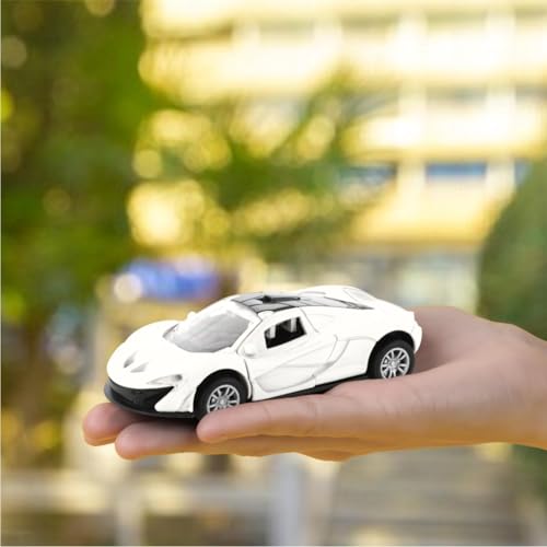 Image of ADITI TOYS Die Cast Car for Kids Alloy Metal Pull Back Car Toy Car Toy Vehicle with Openable Doors & LED Lights Car for Kids Collectible Toy Vehicle Gift for Kids Boys Girls BIS Approved (White)