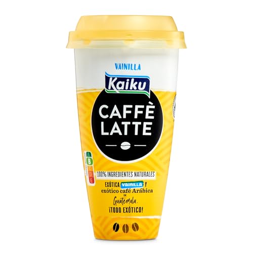 Kaiku - Caffè Latte Vainilla con Café Arábica de Guatemala y Leche Semidenatada Fresca, Sin Gluten - 230 ml