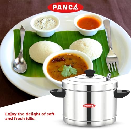 Image of PANCA Stainless Steel Idli Maker 6 Plates 24 Idli Cooker Stainless Steel, Idly Dhokla Multipurpose Cooker Steamer (24 Idli, Big)