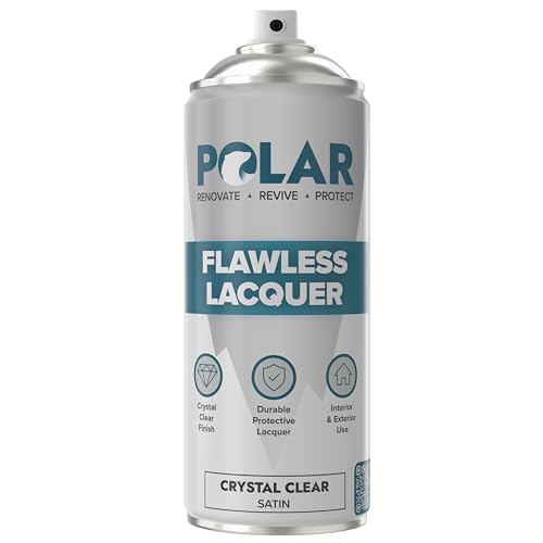 Polar Flawless Lacquer Satin Spray - 400ml - Metal, Wood, Plastics & Ceramics - Interior and Exterior Surfaces - Fast Drying Sealer - Easy to Apply - Durable & Flexible Adhesion