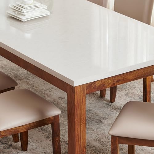 Image of Home Centre | Giza 8-Seater Dining Table | Faux Marble Top | Composite Marble Top | Grey | 1 Year Warranty