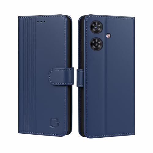 Image of AIBEX Shock Proof Flip Compatible for Motorola G54 / Motorola G64 5G Flip Cover Leather Finish | Inside TPU with Card Pockets | Wallet Stand | Complete Protection Flip Case- Blue