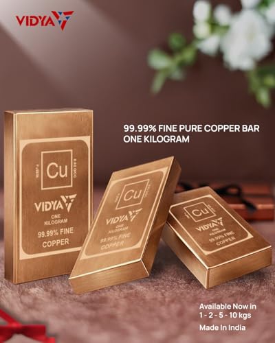 Image of VIDYA 99.99% Fine Pure Copper Bar, 1 Kilogram, Investment Grade Bullion, Made in India (1 Kg)