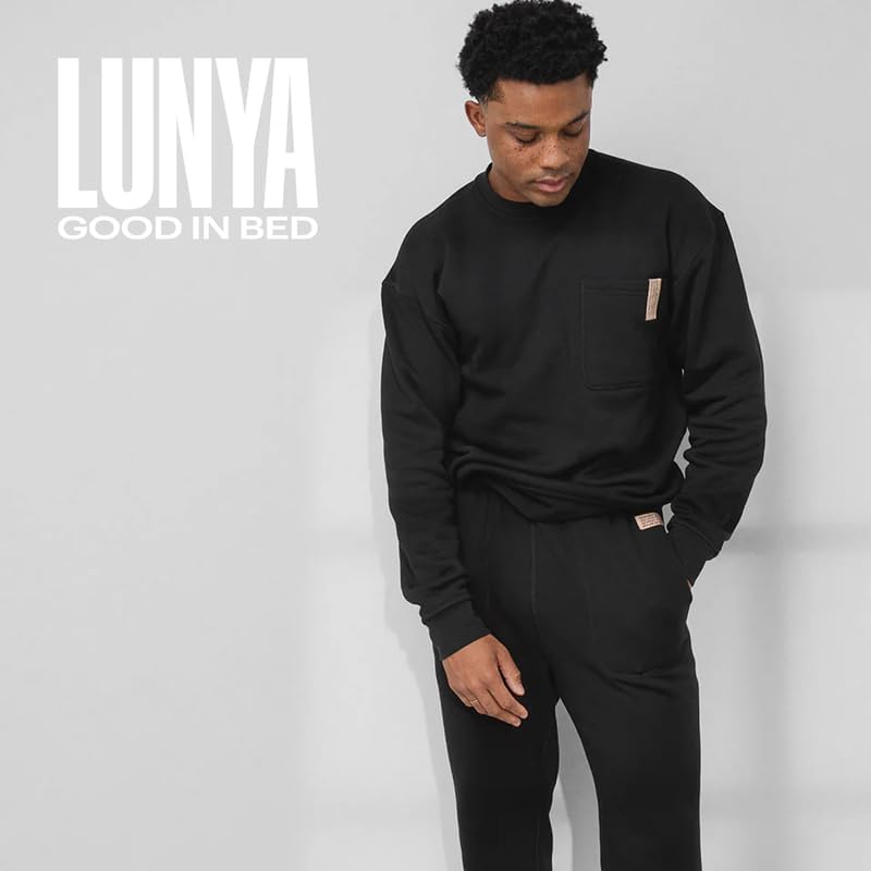 Lunya Men’s Silksweats Reversible Silk Joggers - Cotton and Washable Silk Thermal Pants for Men - Black - Size S-XXL - Image 2