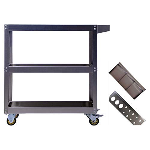Chariot à outils en acier inoxydable support de rangement garage argent 100KG