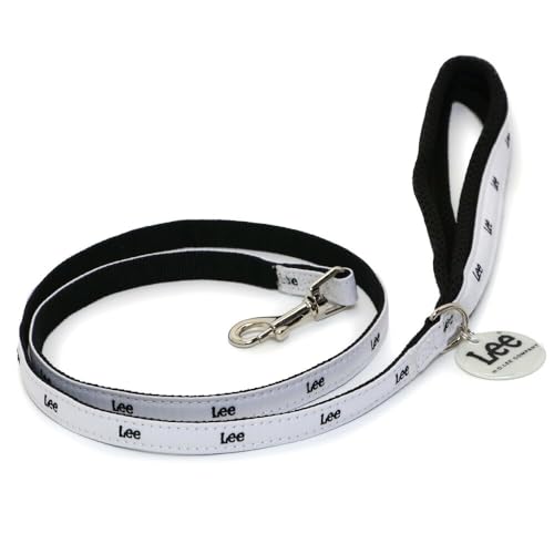 ペットパラダイス 犬 リード 犬具 ホワイト ロゴ リード Lee 反射 チャーム 付き 4S〜3S