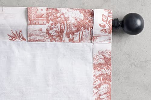 Image of Maison d' Hermine Curtains for Living Room 100% Cotton 50 inchx96 inch (Pack of 1) | 96 inches long Light Filtering Toile Curtains for Windows with Rod and Loop Pockets - Trianon - Brown