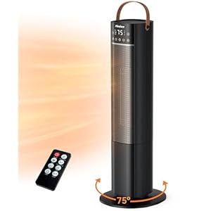 Space Heaters Indoor Use, 26″ 12ft/s Electric Heater with Remote, 1500W Electric Heaters with 75°Oscillation, 1-12H Timer, PTC Electric Heater for Large Room, Bedroom Home Office, 2024 Upgraded