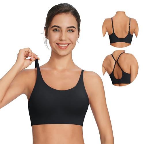 baleaf Sweatleaf Adjustable Sports Bras for Women, Padded Racerback Yoga Bra, High Impact Molded Cup Workout Bra