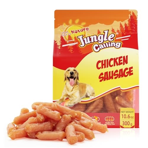 Image of Jungle Calling Soft Chicken Sausage Treats for Small & Medium Dogs, 10.6 oz