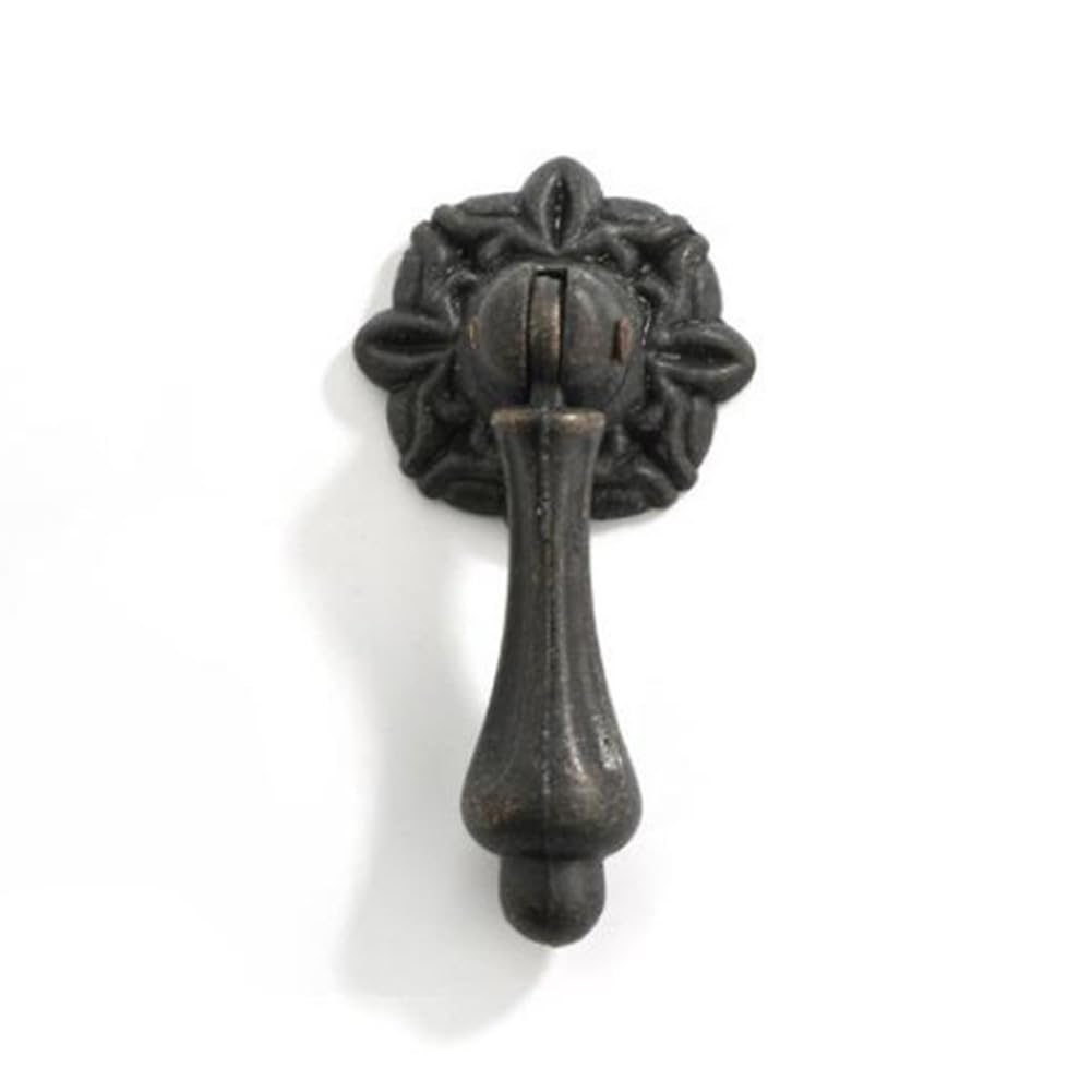 Tong Gu Drawer Pulls Handles Knobs Vintage Antique Metal Shabby Chic Cabinet Knobs Drop (8#,4Pcs)