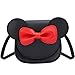 KEREDA kleine Mädchen Tasche Geldbeutel Prinzessin Mini Tasche mit Bogen niedlich Maus Ohren Bogen Crossbody Bag Schwarz Maus