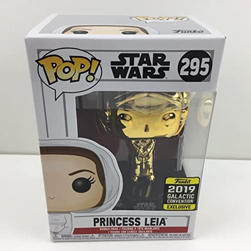 Pop! Funko Star Wars Celebration (Gold Chrome) Princess Leia #295 - 2019 Star Wars Galactic Convention Exclusive #TOP4
