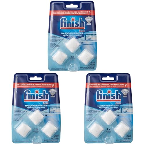 Finish Pastillas para el cuidado de la máquina – Pastillas para lavavajillas contra la suciedad y la grasa en el interior del lavavajillas – 1 x 3 pastillas para lavavajillas (Paquete de 3)