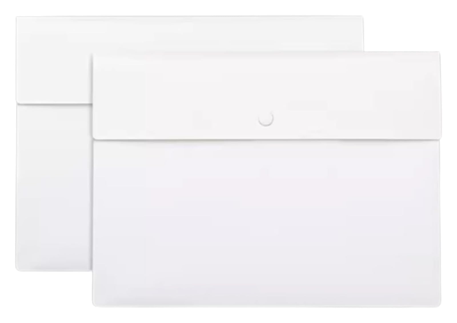 Aktenordner, A4 Kunststoff-Geldbörsen, Dokumentenmappen mit Knopf, Umschlag-Organizer, 2 Stück, mehrfarbig(White)