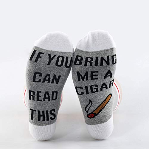 Tsotmo 2 Pairs Cigar Gift Novelty Socks For Cigar Lover If You Can Read This Bring Me A Cigar Novelty Socks For Men,Women thumb #2