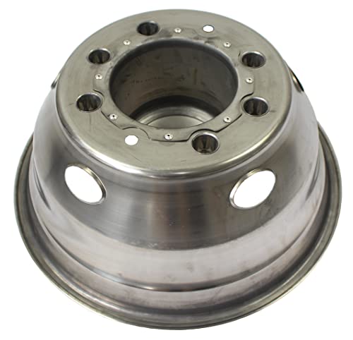 19.5 Inch 8 Lug 5 Vent Hole Stainless Steel Wheel Simulator Set Over-the-Lug Hubcaps Fit for 1999-2002 Ford F450 F550 by MRJLK - Image 5