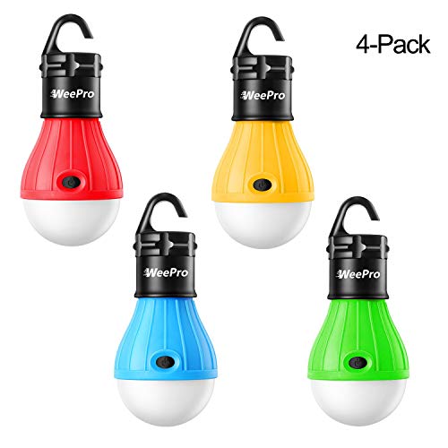 Backpacking Tent Lamp Hanging Lantern and Lights for Camping Hiking Fishing Power Outages Emergency, 4-Pack