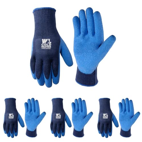 Wells Lamont Men's Latex-Coated Cold Weather Blue Winter Grip Work Gloves, X-Large (571XL)