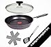 Tefal E75604 Jamie Oliver Pfanne mit Deckel 24cm Induktion, 4 TLG Set, Bratpfanne Antihaft beschichtet, Ofenfest, Spülmaschinenfest, für alle Herdarten, inkl. Pfannenwender