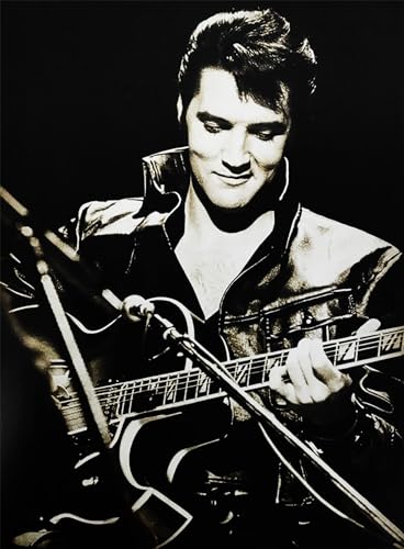 KUSTOM ART Dekoratives Wandposter Serie Artiti Celebrations Elvis Presley mit Gitarre Druck auf beschichtetem Papier 40 x 30 cm ohne Rahmen