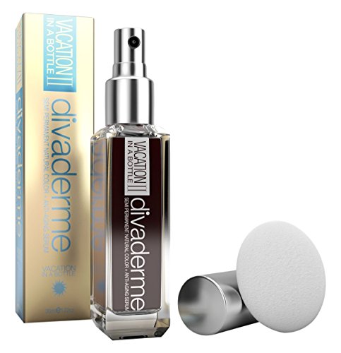 divaderme Vacation in a Bottle II, 100% Natural Semi Permanent Makeup, Color Plus Anti-Aging and Skin Repair Serum, Made in USA