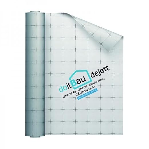 Dampfbremsfolie dejett 2-1,5 m x 50 m (75 m²) Dampfbremse Dampfbremsbahn Dachbahn Innenausbau atmungsaktiv Vlies 95 g/m²