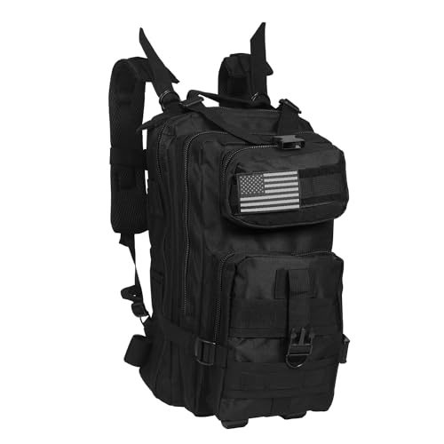 MODERN NEEDS 20L Tactical Backpack for Men | Heavy Duty MOLLE Backpack with 7 Compartments, Padded Comfort & Laptop Sleeve | Black Military Camping Backpack, Rucking Bag, Survival Tactical Gear Bag by MODERN NEEDS - Used condition - US$23.72