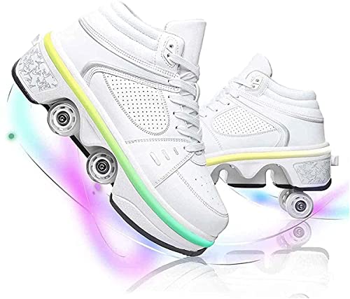 KEDUODUO LED-Lichtleiste Rollschuhe Vierrad-Glitzer-Leuchtschlittschuhe 7 Farbvariationen, Outdoor-Sportschuhe Turnschuhe für Jungen und Mädchen Cover