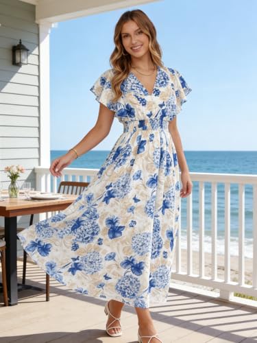 Image of Flessibili Womens Summer Floral Maxi Dress Wedding Guest Party Long Dresses 2026