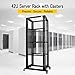 RAISING ELECTRONICS 42U 4 Post Open Frame 19inch Server/Audio Steel Rack 31inch Deep Aluminum UL Certified